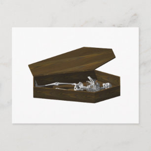 Knochen in einem Sarg: Halloween: Postkarte