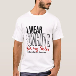 Knochen-Krebs trage ich Weiß für meine Schwester T-Shirt