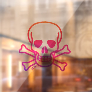 Knochen, neon-klarer Rückenstäbchen Fensteraufkleber