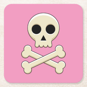 Knochen Rechteckiger Pappuntersetzer