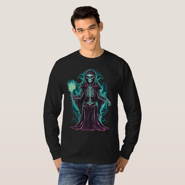 Knochen-Sensenmann T-Shirt (Vorne ganz)