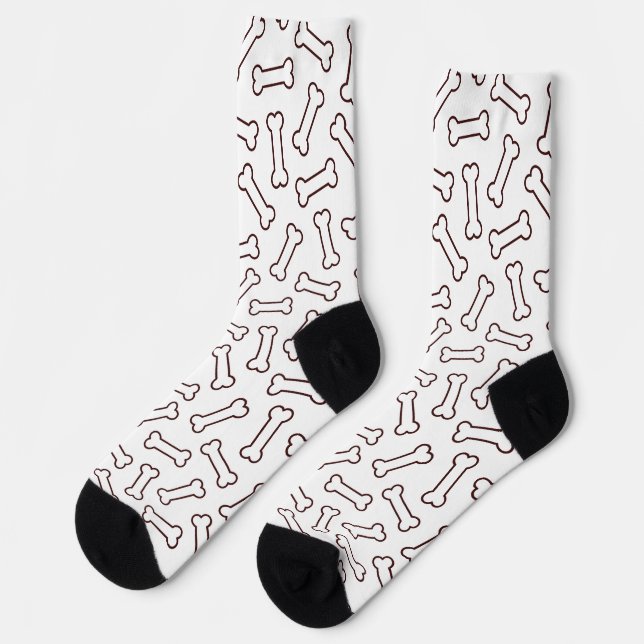 Knochen-Silhouetten - minimales Hunddesign Socken (Linkes Detail)