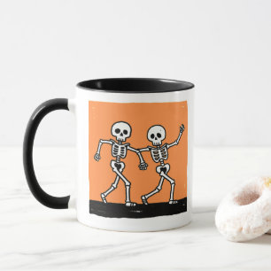 Knochen, um an Halloween wild zu sein, lustiger ta Tasse