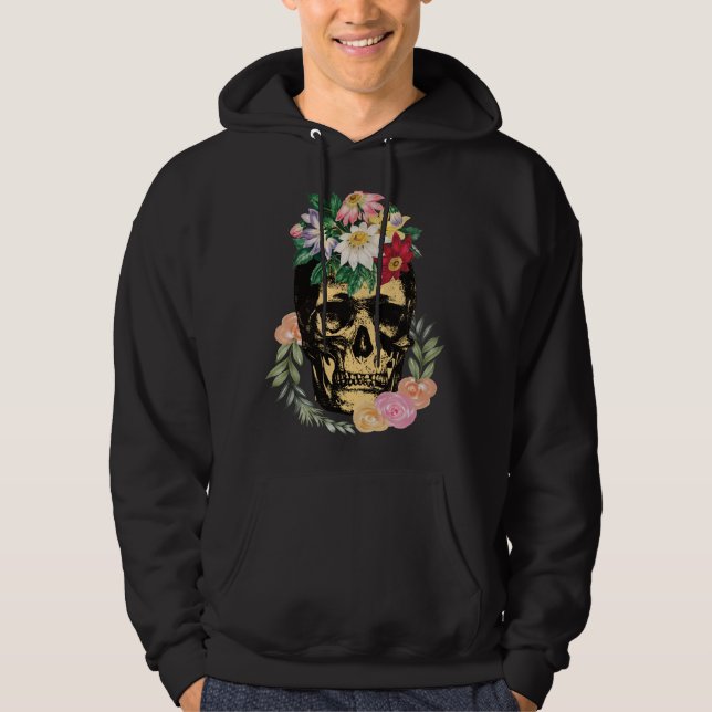 Knochen und Blume Hoodie (Vorderseite)