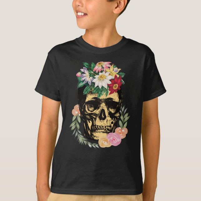 Knochen und Blume T-Shirt (Vorderseite)