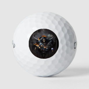 Knochen und Magie, Skelett mit den mystischen Würf Golfball