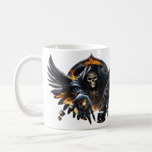Knochen und Magie, Skelett mit den mystischen Würf Kaffeetasse