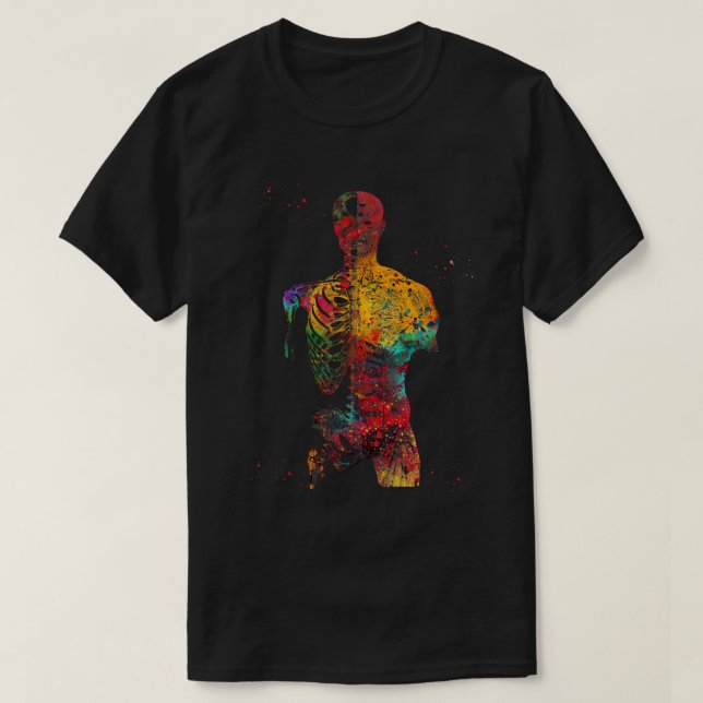 Knochen und Muskeln des Torso T-Shirt (Design vorne)