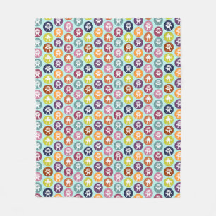 Knochen! Zirkeldruck in hellen Farben (Medium) Fleecedecke