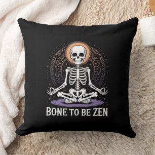 Knochen zu sein Zen - Skelett Meditation Yoga Deko Kissen