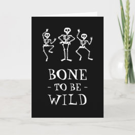 Knochen zu wilder Skelettkarte zu Halloween Karte