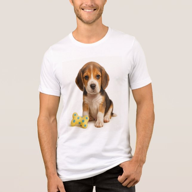 Knochen zum Wilden - Beagle Pup & Polka Dot Tri-Blend Shirt (Vorderseite)