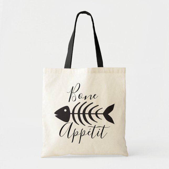 Knochenappetit Fischknochen Skelett Tragetasche (Vorne)
