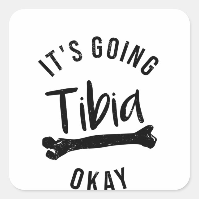 Knochenbrüche Verletzung Tibia Verletzung gebroche Quadratischer Aufkleber (Vorderseite)