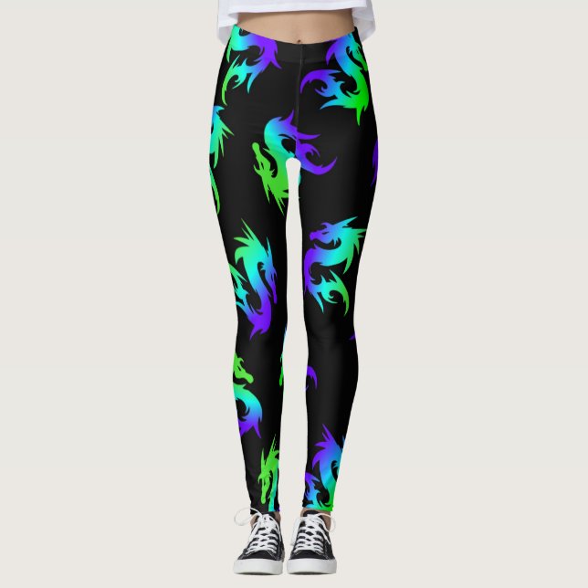 KNOCHENFARBENER PATTER FÜR BLAUE DRAGON LEGGINGS (Vorderseite)