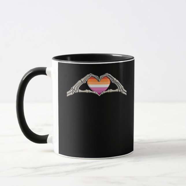 Knochenhandschuhe Herz Lesbian Goth Tasse (Links)