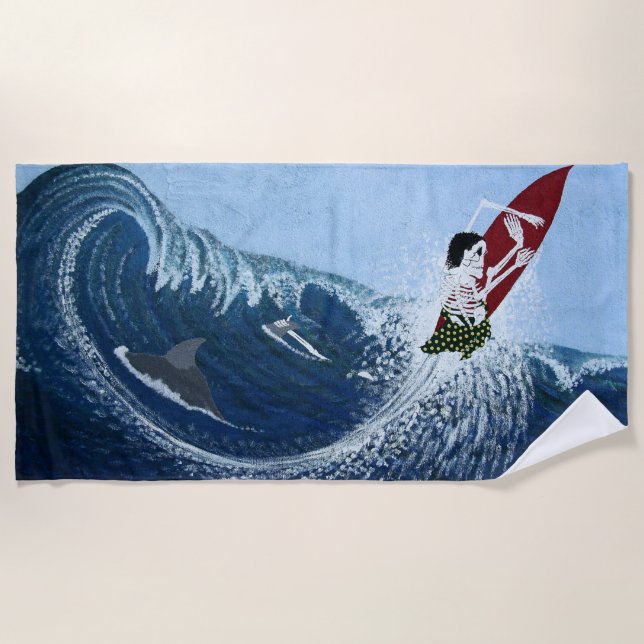 Knochenhof Surfer Dana Punkt Strandtuch (Vorderseite)