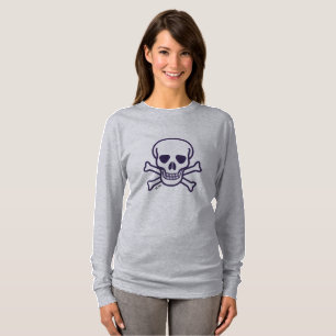 Knochenknochen-Frauen, grau, langärmeliger T - Sh T-Shirt