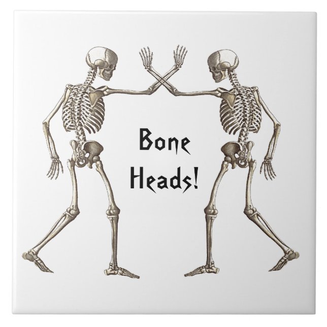 Knochenköpfe Skeleton Halloween Tile Fliese (Vorderseite)