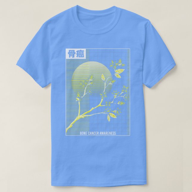 Knochenkrebs Bewusstsein Sakura Kirschblossom T-Shirt (Design vorne)