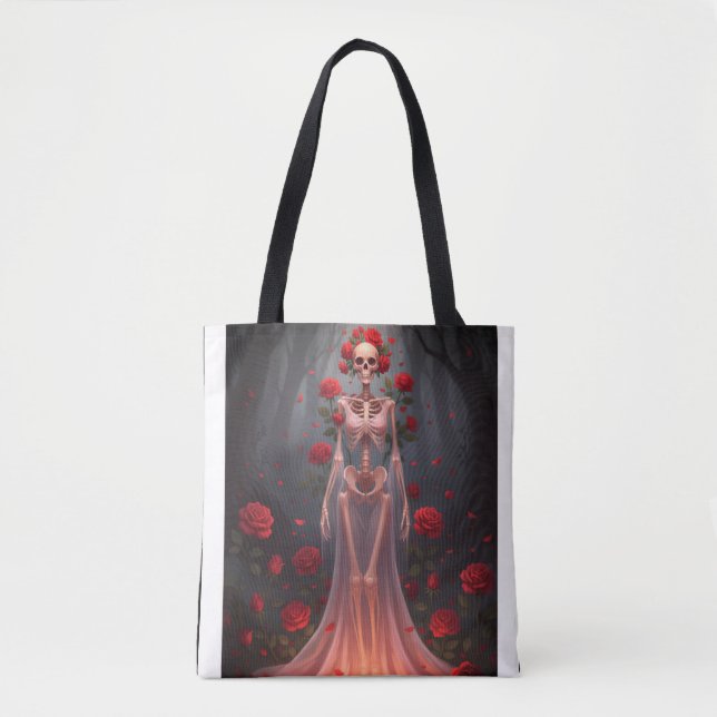 Knochenmädchen, das ein Hochzeitskleid in einem Wa Tasche (Vorderseite)