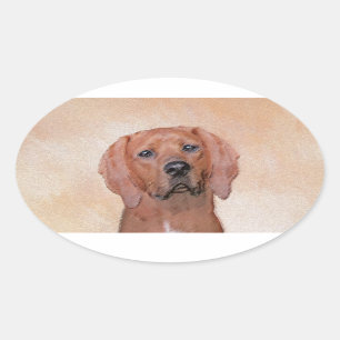 Knochenmalerei - Niedliche Original Hundekunst Ovaler Aufkleber