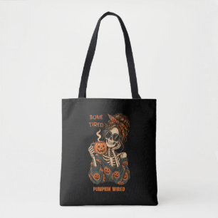 Knochenmüder Kürbis-verdrahteter Skelett-Halloween Tasche