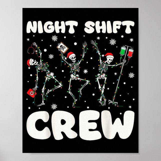 Knochenpflegerin tanzt Weihnachts-Nachtschicht-Cre Poster (Vorne)