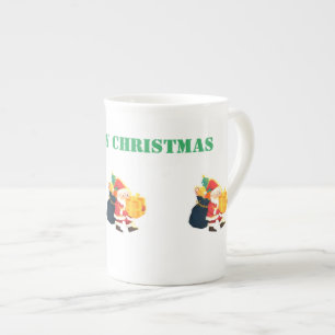 Knochenspezialität Frohe Weihnachtswünsche gedruck Prozellantasse