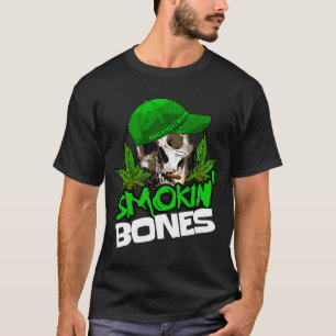 Knochenstraßenbekleidung Smokin-Knochen Skull Grap T-Shirt