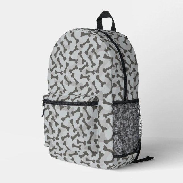 Knochenstruktur Muster Graustufen Bedruckter Rucksack (Rückseitige Ecke Rechts)