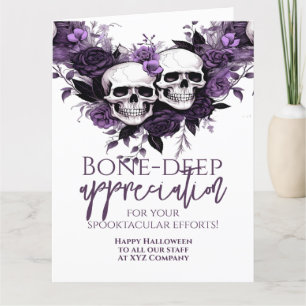 Knochentiefe Aufwertung Halloween Dankeskarte