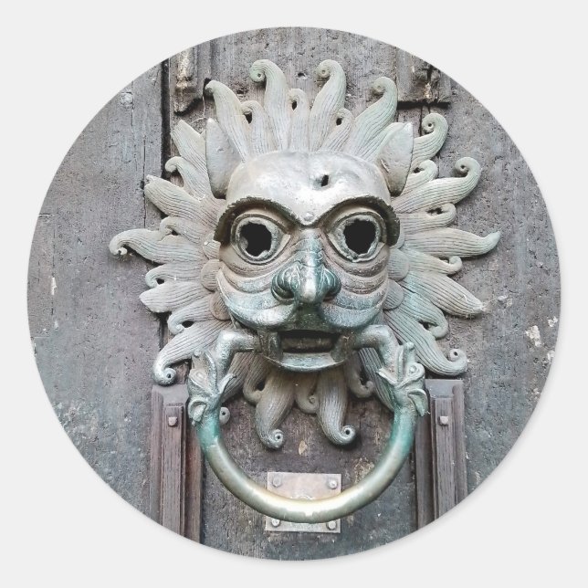Knock-Klopfen Runder Aufkleber (Vorderseite)