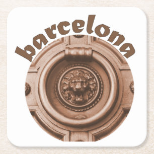 Knock Knock - Barcelona Old Quarter Door Knocker Rechteckiger Pappuntersetzer