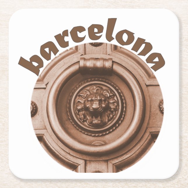 Knock Knock - Barcelona Old Quarter Door Knocker Rechteckiger Pappuntersetzer (Vorderseite)