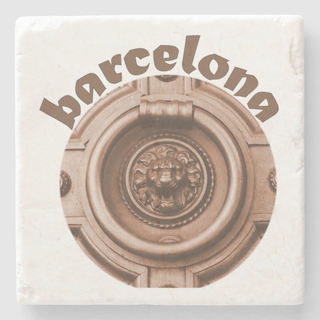 Knock Knock - Barcelona Old Quarter Door Knocker Steinuntersetzer (Vorderseite)