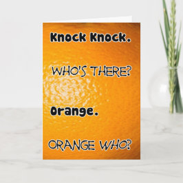 Knock Knock, der dort ist Orange Geburtstagskarte Karte
