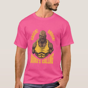 Knock Knock! Karmas Ruf - Muskelmänndesign T-Shirt
