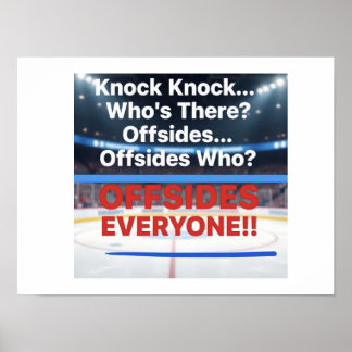 Knock Knock Offside Hockey Poster