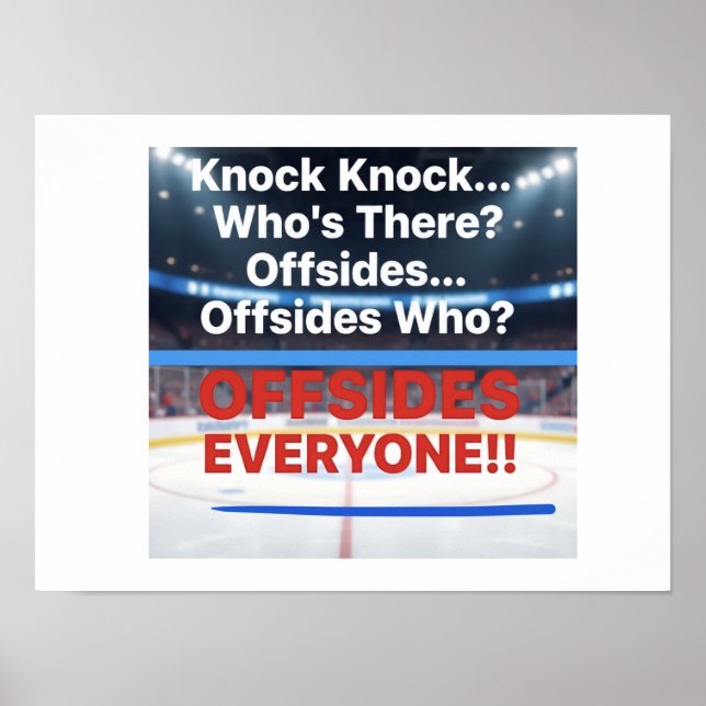 Knock Knock Offside Hockey Poster (Vorne)