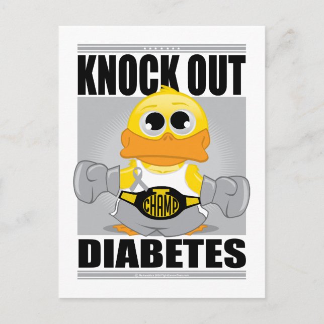 Knock-out-Diabetes Postkarte (Vorderseite)