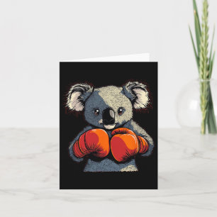 Knock-out-Punch aus einem Koala-Boxbär mit Handsch Karte