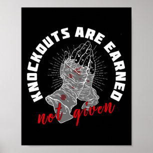 Knock-outs werden verdient, ohne Boxkampf-Moti Poster
