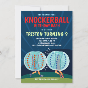 Knockerball Birthday Einladung - Bubble Soccer