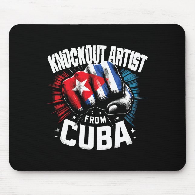 Knockout Artist aus Kuba Boxstolz Mousepad (Vorne)