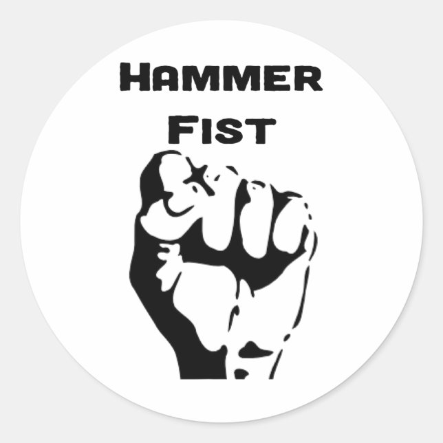 Knockout Boxhammer Faust Runder Aufkleber (Vorderseite)