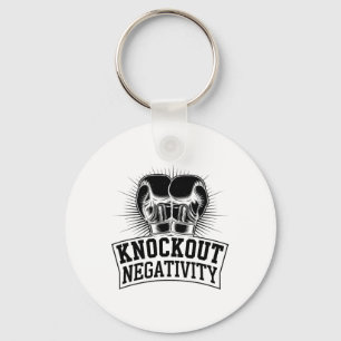 Knockout Negativity Boxer Sportstärken Gym Athl Schlüsselanhänger