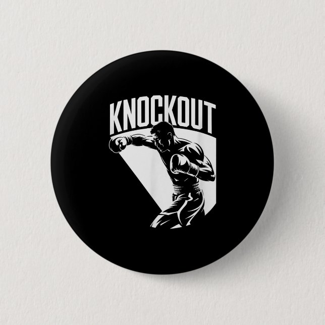 Knockout - Stolz, Ruhm, Meisterschaft Cool Boxen Button (Vorderseite)