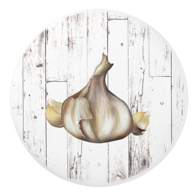 Knolic Bulb White Wood Rustic Farmhouse Küche Keramikknauf (Vorderseite)
