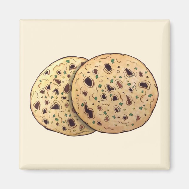 Knolic Naan Baked Indian Flatbrei Cuisine Food Magnet (Vorne)